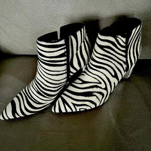 Franco Sarto Zebra Nest Ankle Boots 7.5